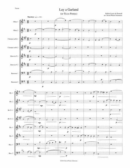 Lay a garland (or Tu es Petrus) for wind octet (2 oboes, 2 clarinets, 2 horns, 2 bassoons) (arr. David Warin Solomons)