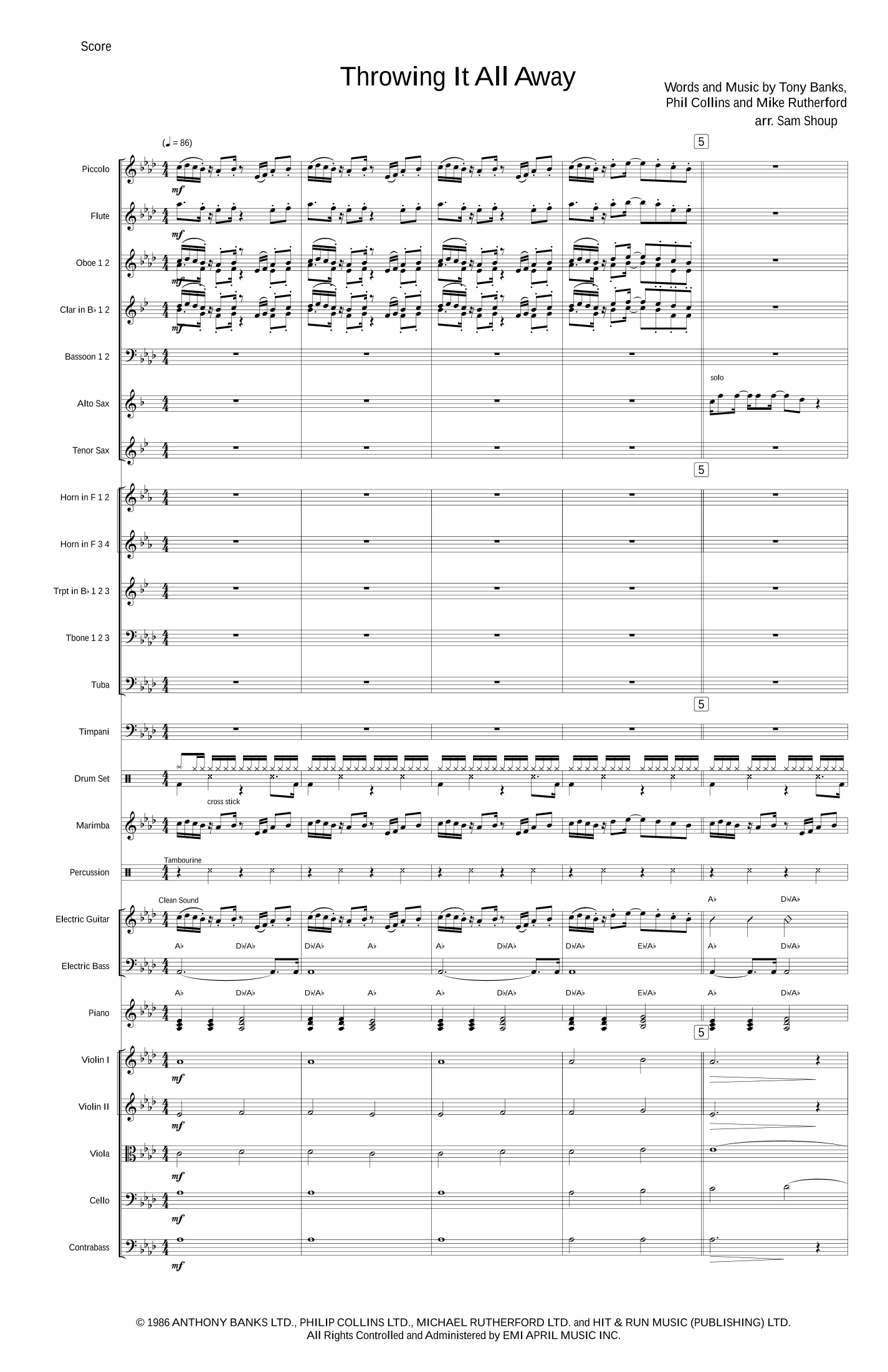 Throwing It All Away (arr. Sam Shoup)