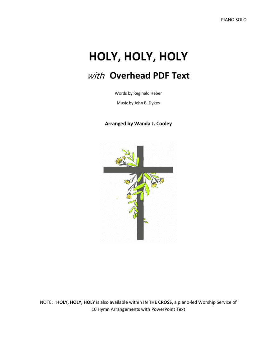 HOLY, HOLY, HOLY with Overhead PDF Text (arr. Wanda J. Cooley)