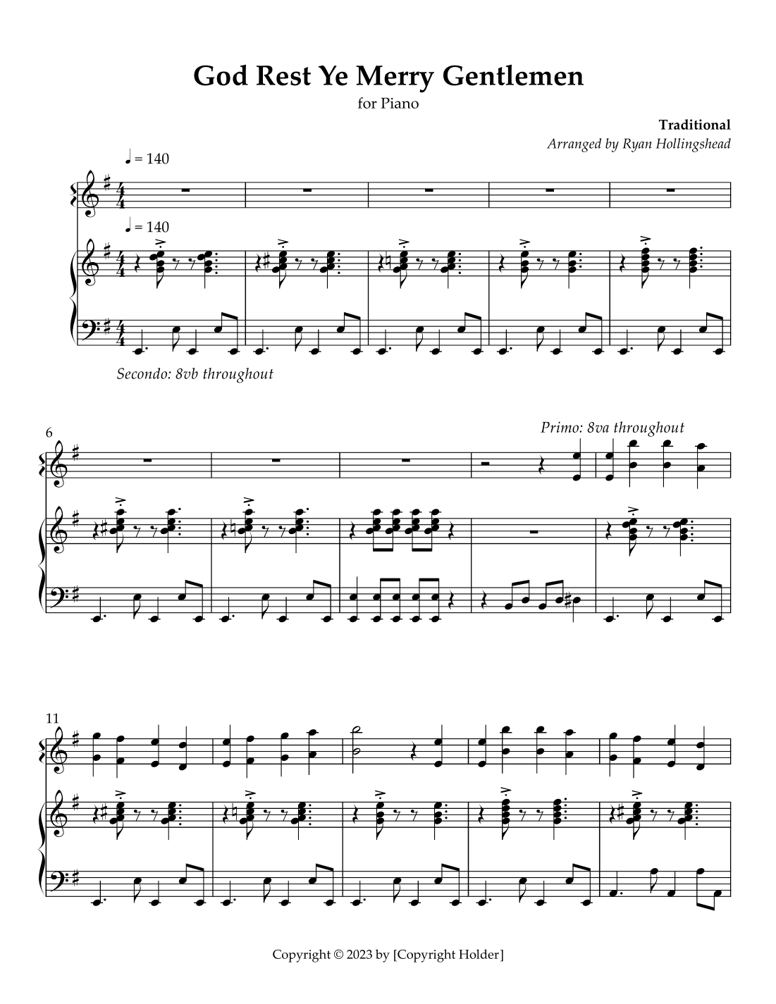 God Rest Ye Merry Gentlemen (arr. Ryan Hollingshead)
