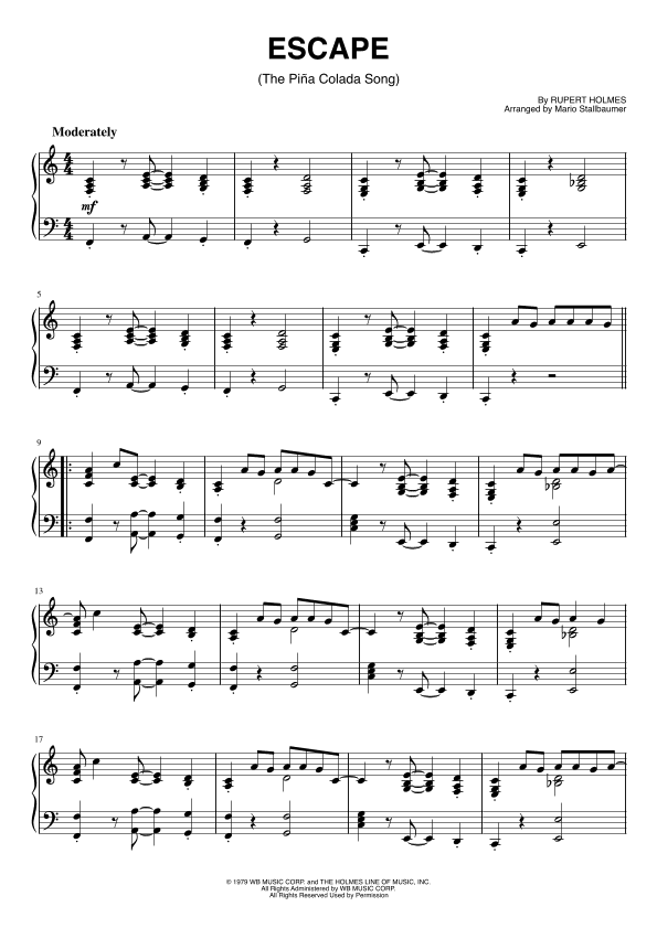 Escape (the Pina Colada Song) (arr. Mario Stallbaumer)