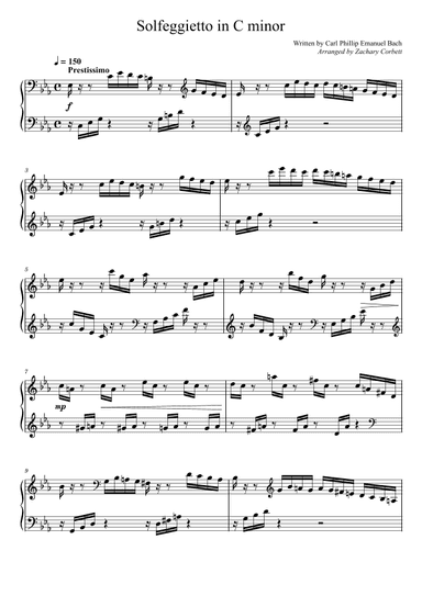Solfeggietto in C Minor (arr. Zachary Corbett)
