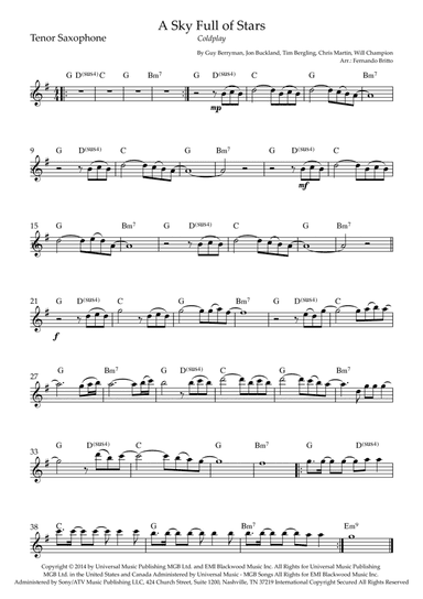 A Sky Full Of Stars (arr. Fernando Britto)