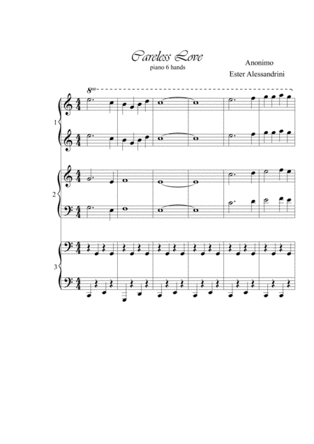 Careless Love. Piano 6 hands (arr. Ester Alessandrini)