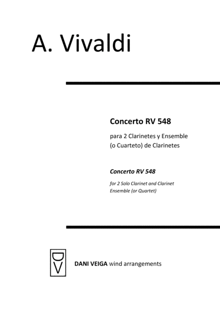 Vivaldi - Concerto RV 548 (2 Clarinets with Clarinet Choir) (arr. Dani Veiga)