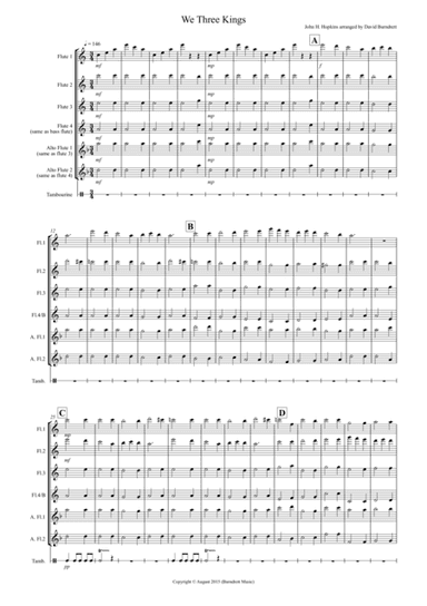 We Three Kings for Flute Quartet (arr. David Burndrett)