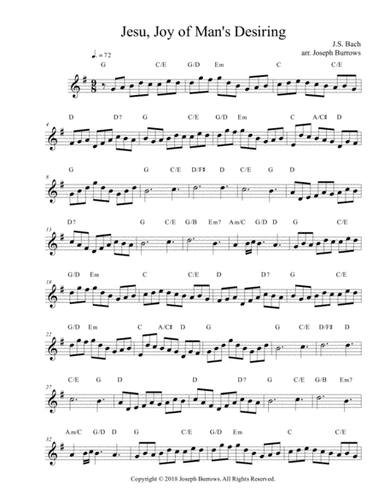 Jesu, Joy of Man's Desiring by J.S. Bach - Guitar (arr. Joseph Burrows)