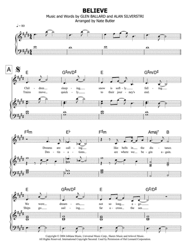 Believe (arr. Nate Butler)