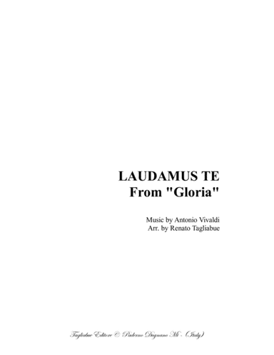 LAUDAMUS TE - From "Gloria - RV 589 - Vivaldi" - Arr. for Soprano, Alto and Piano/Organ (arr. Renato Tagliabue)