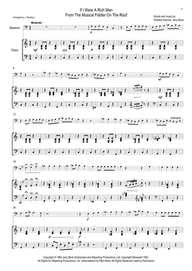 If I Were A Rich Man (arr. John Nicolaus)