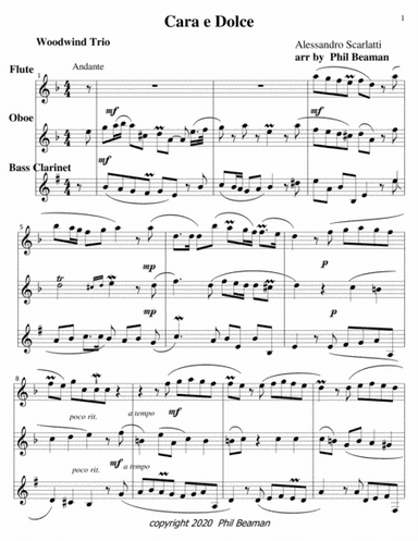 Cara e Dolce-Scarlatti-Woodwind Trio 3 (arr. Phil Beaman)