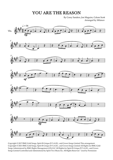 You Are The Reason (arr. Milanov)