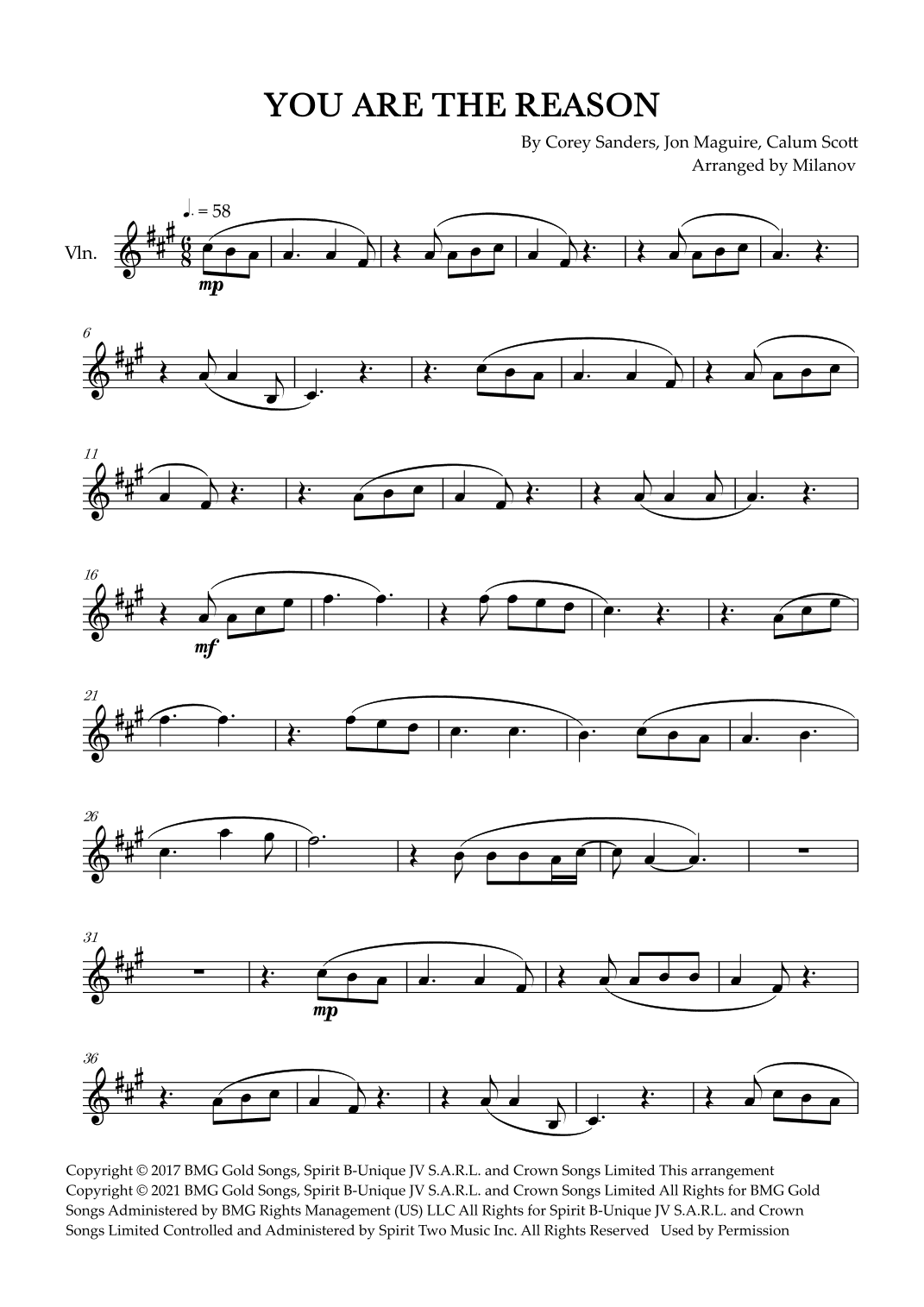 You Are The Reason (arr. Milanov)