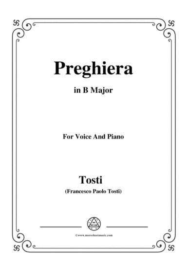 Tosti-Preghiera in B Major,for Voice and Piano (arr. MSM)