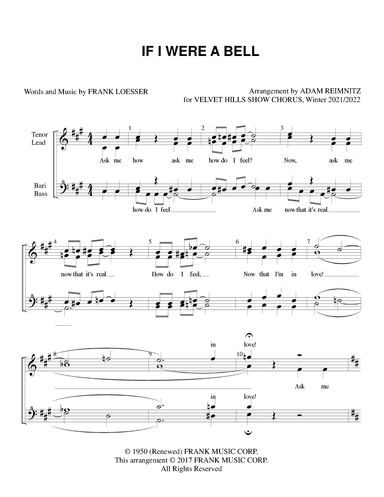 If I Were A Bell (arr. Adam Reimnitz)