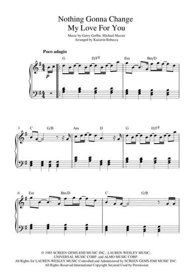 Nothing's Gonna Change My Love For You (arr. Kaiserin Rebecca)