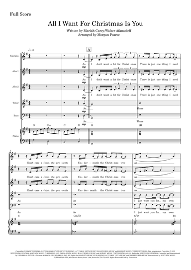 All I Want For Christmas Is You (arr. Morgan Pearse)