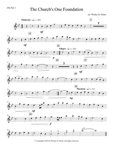 The Church's One Foundation (Sax Quartet) (arr. Wesley D. Peters)