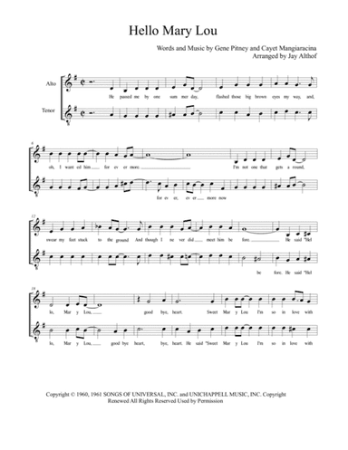 Hello Mary Lou (arr. Jay Althof)