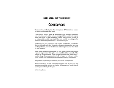 Centerpiece (arr. Laura Harrison)