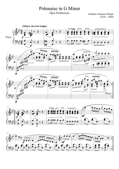 Polonaise in G Minor (arr. Zachary Corbett)