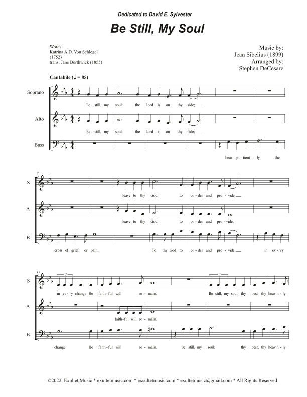 Be Still, My Soul (Vocal Trio - (SAB) (arr. Stephen DeCesare)