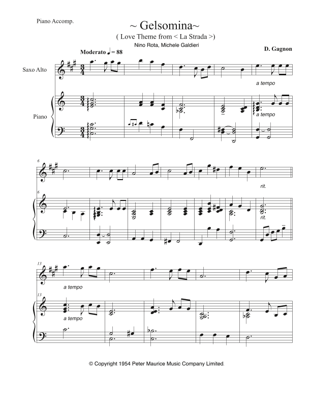 Gelsomina (arr. D. Gagnon)