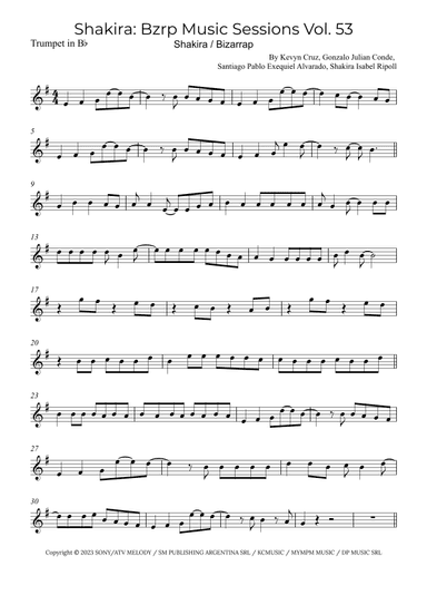 Shakira: Bzrp Music Sessions Vol. 53 (arr. Alex Nunes Rodrigues)