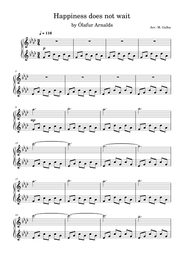 Happiness Does Not Wait (arr. Magdalena Galka)