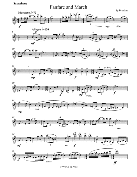 Fanfare and March for Solo Saxophone