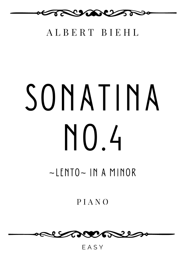Biehl - Sonatina No. 4 Op. 94 in A minor (Lento) - Easy (arr. Piacere Music Sheets)