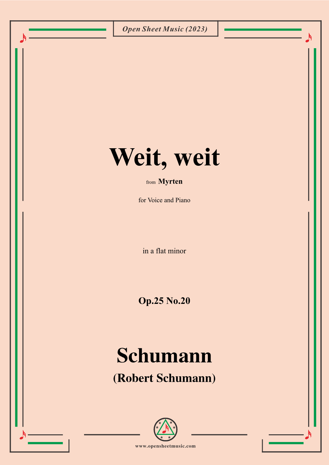 R. Schumann-Weit,weit,Op.25 No.20,from Myrten,in a flat minor (arr. OSM Press)