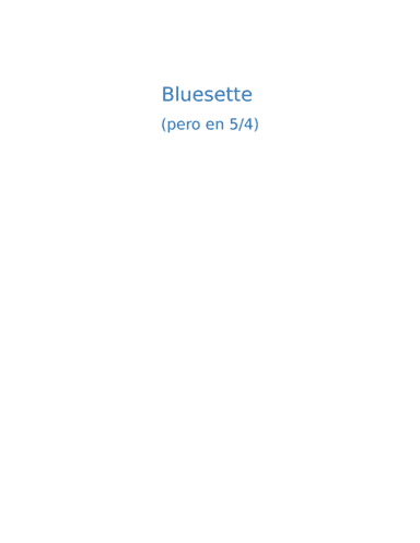 Bluesette (arr. Bruno Tapia)