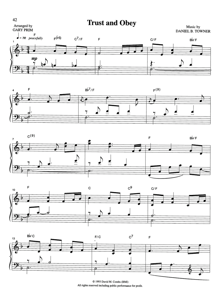 Trust and Obey (arr. Gary Prim)