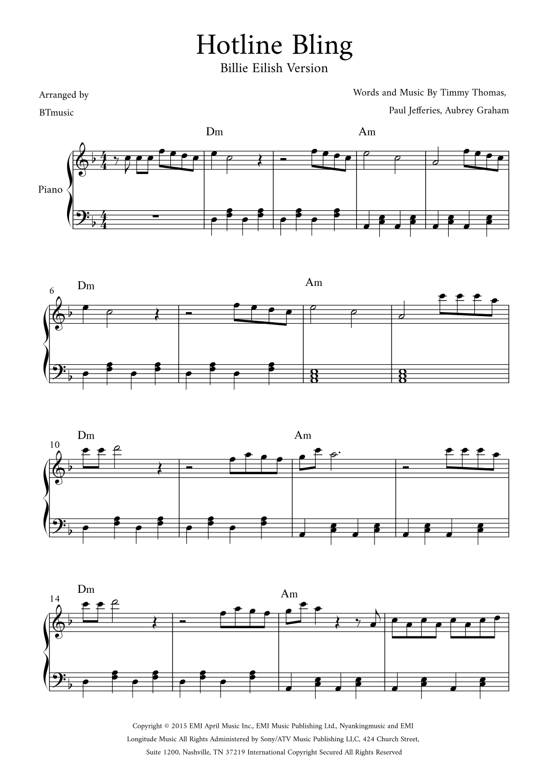 Hotline Bling (arr. BTmusic)