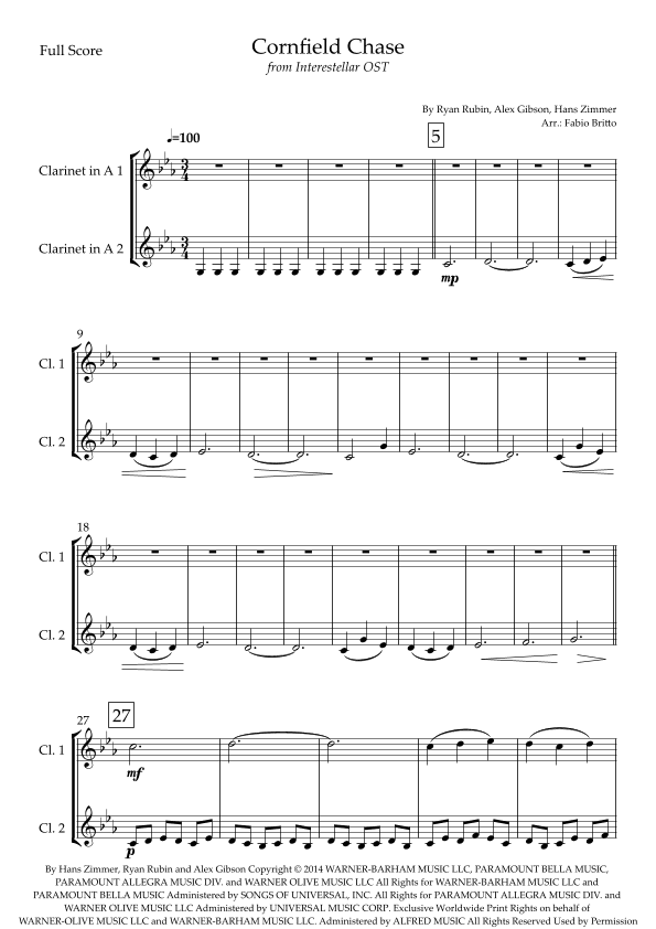 Cornfield Chase (arr. Fabio Britto)