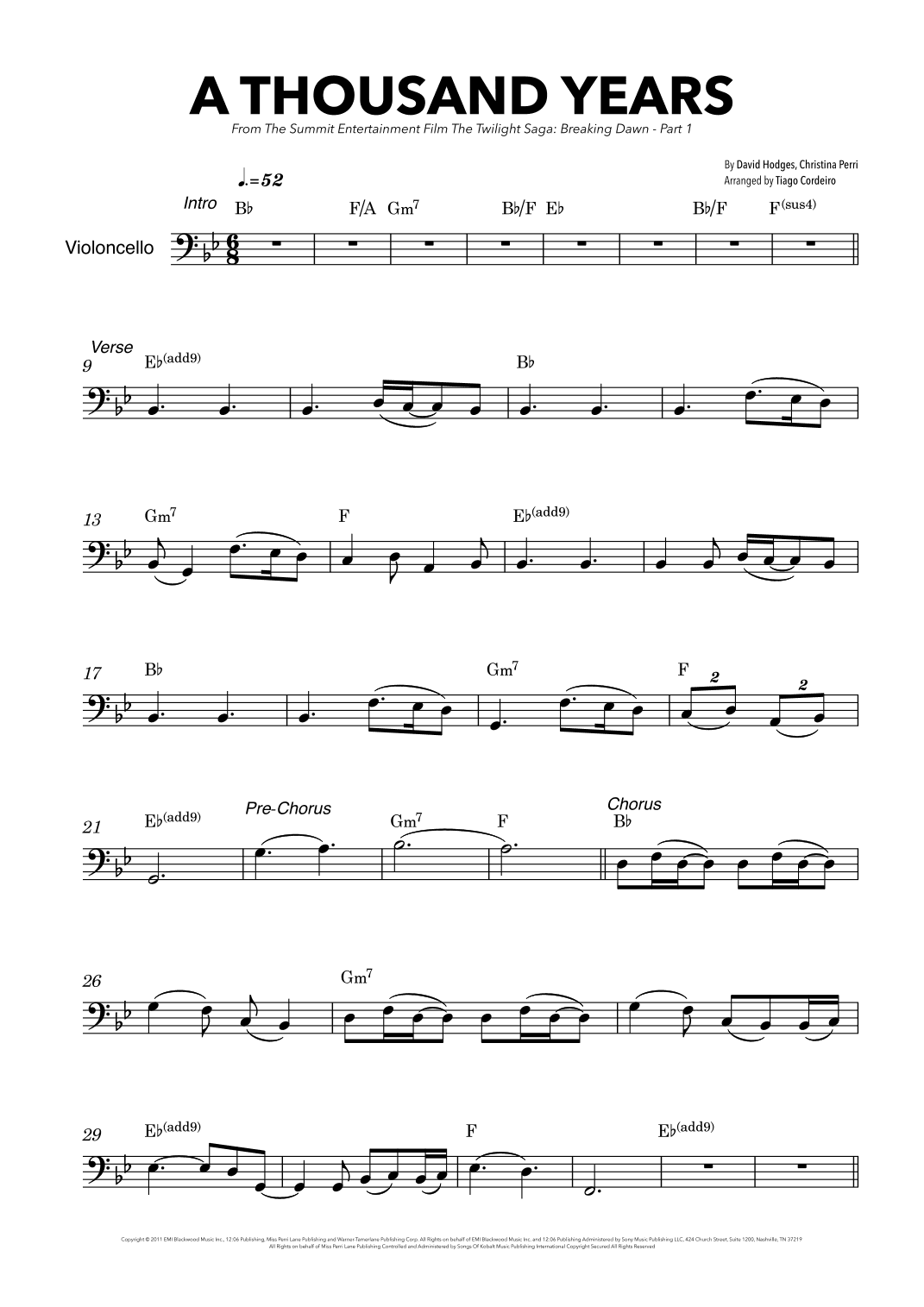 A Thousand Years (arr. Tiago Cordeiro)