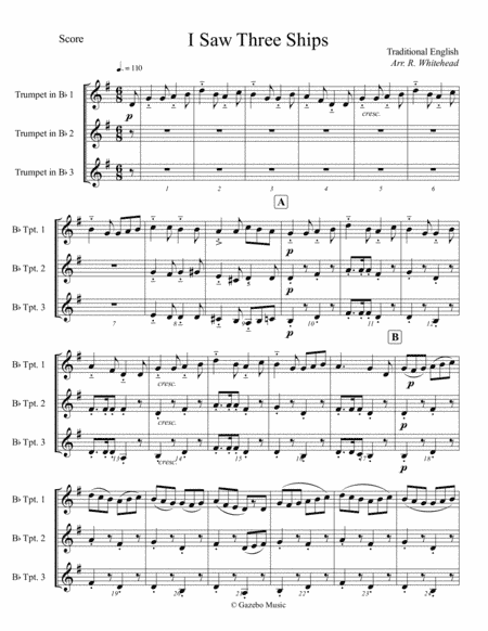 I Saw Three Ships (arr. Robert Whitehead)