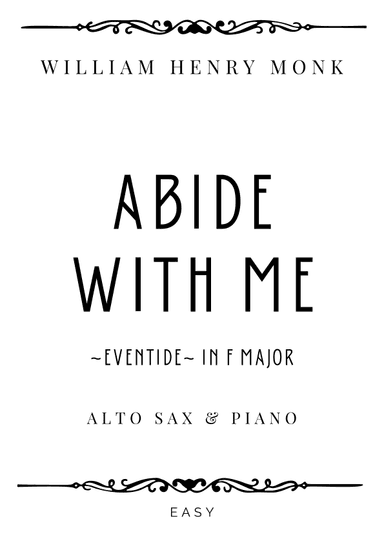 Monk - Abide with Me (Eventide) in F Major - Easy (arr. Piacere Music Sheets)