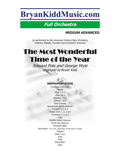 The Most Wonderful Time Of The Year (arr. Bryan Kidd)