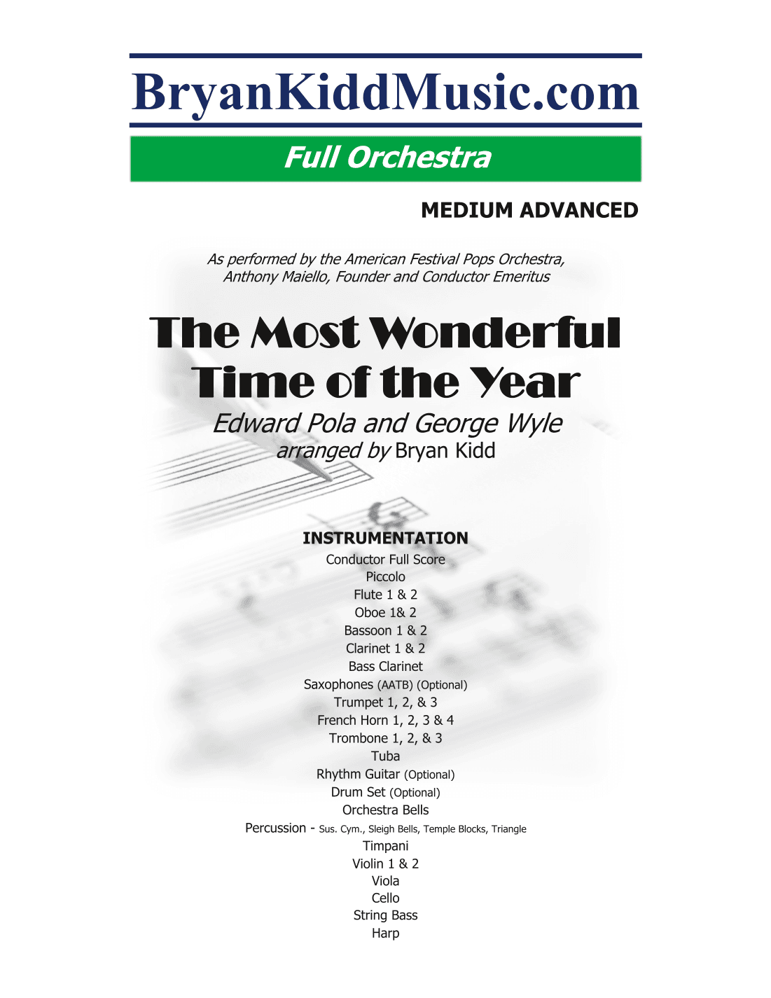 The Most Wonderful Time Of The Year (arr. Bryan Kidd)