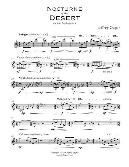 Nocturne of the Desert (for Solo English Horn)