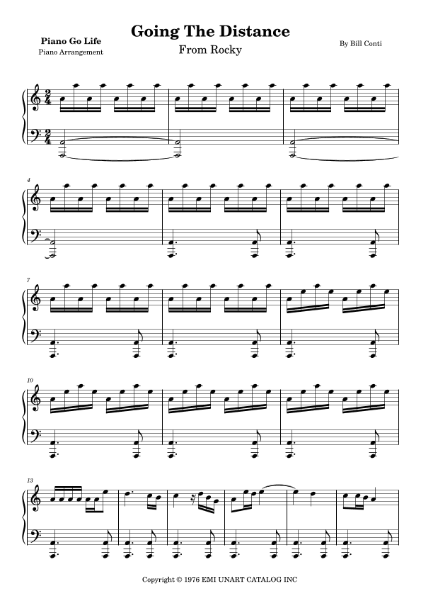 Going The Distance (arr. Piano Go Life)