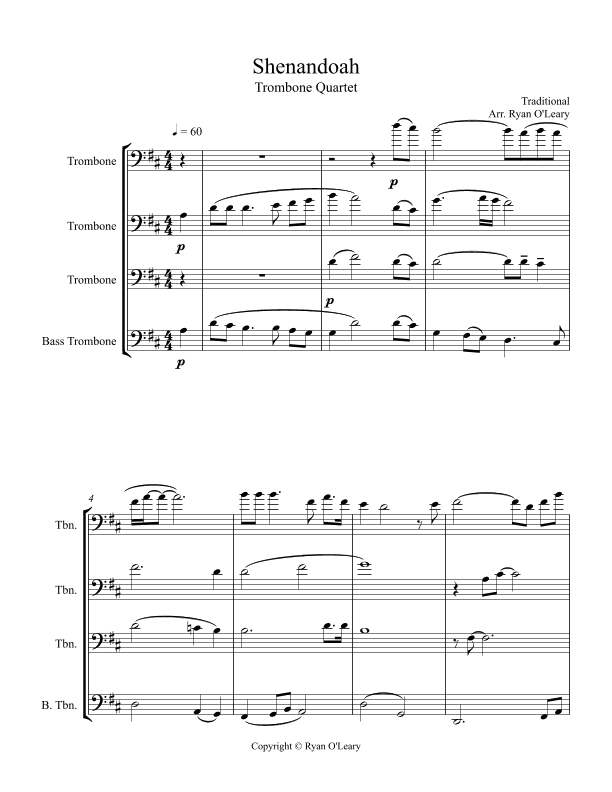 Shenandoah (arr. Ryan O'Leary)