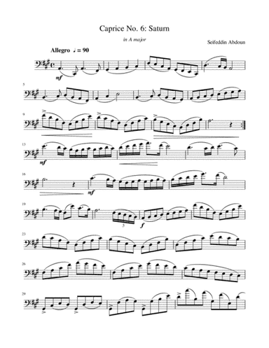 Cello Caprice No. 6 (Saturn) in A major