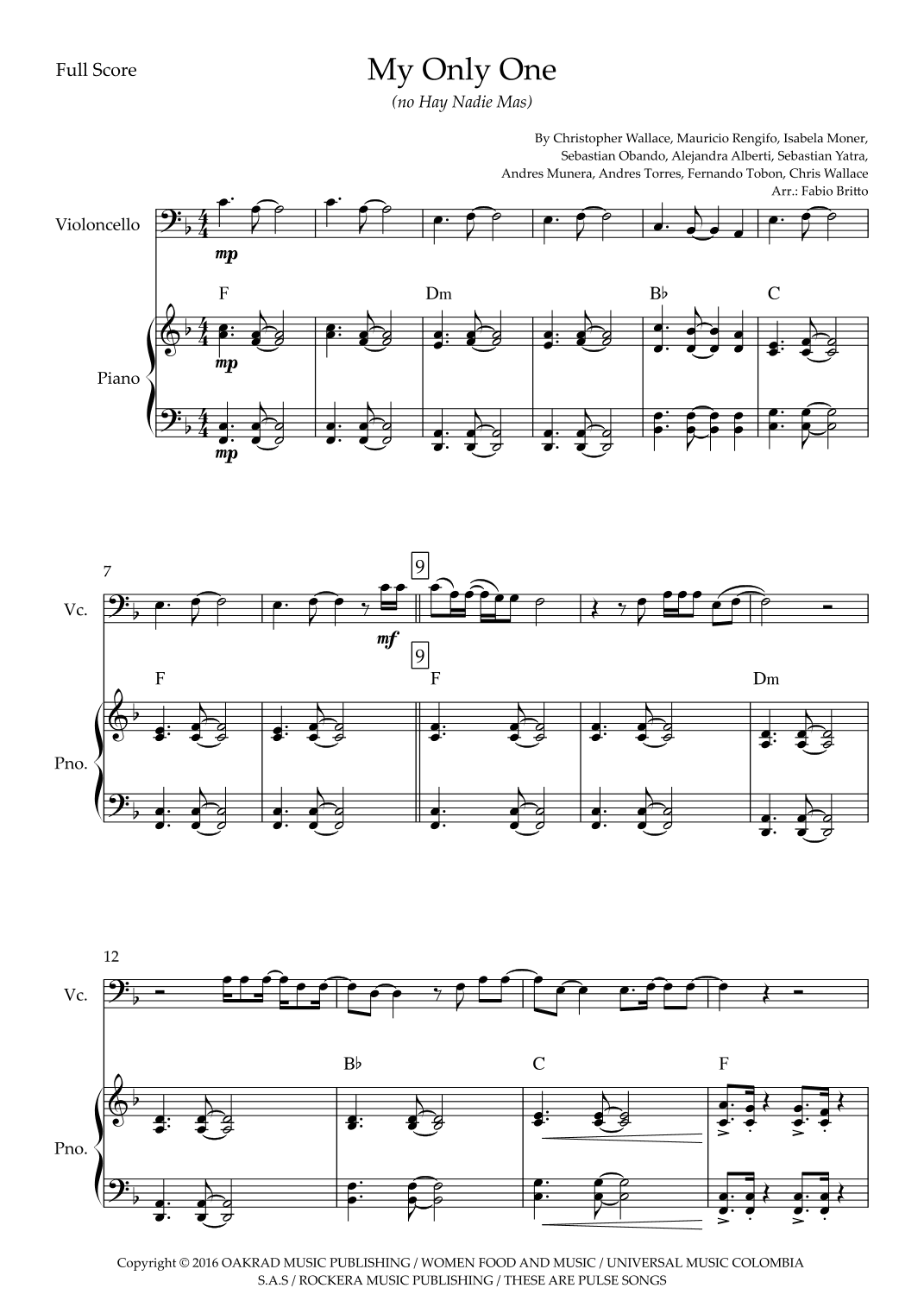 My Only One (no Hay Nadie Mas) (arr. Ottirb Sage)