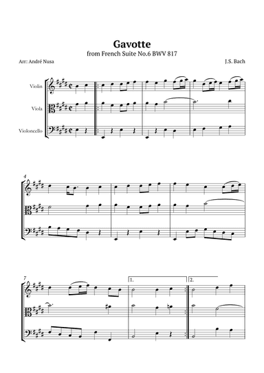 Gavotte from French Suite No.6 (arr. André Nusa)