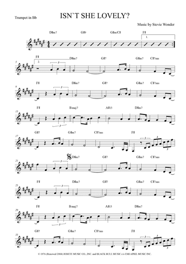 Isn't She Lovely (arr. Anderson Quevedo)