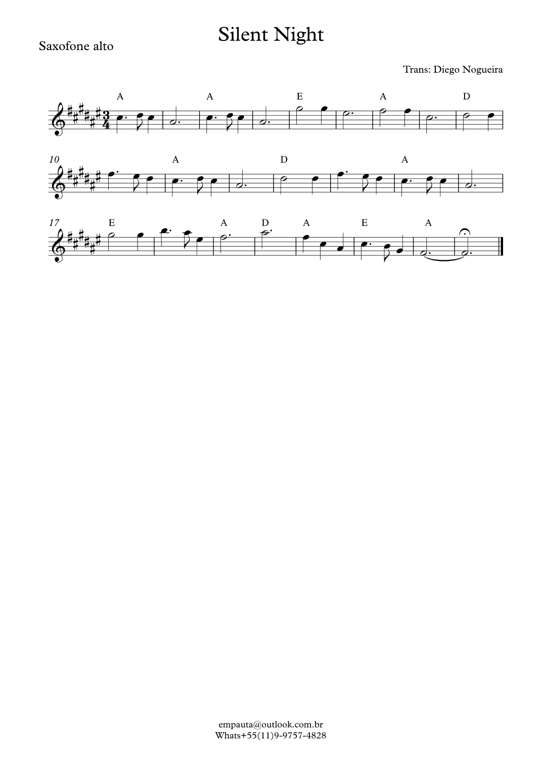 Silent Night (arr. DIEGO NOGUEIRA DE SIQUEIRA)