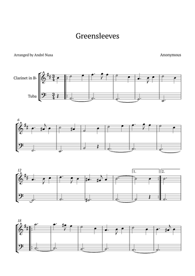 Greensleeves (arr. André Nusa)